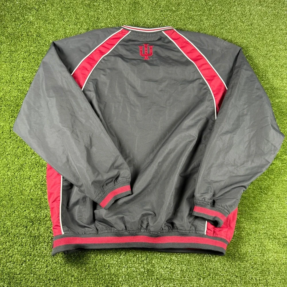 Colosseum Athletics Indiana Hoosiers Windbreaker Pullover Gray Red Mens Large